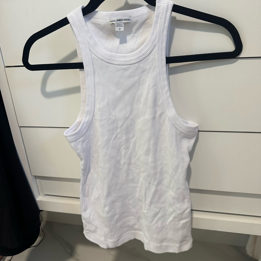 James Perse White Sleeveless Tank Top